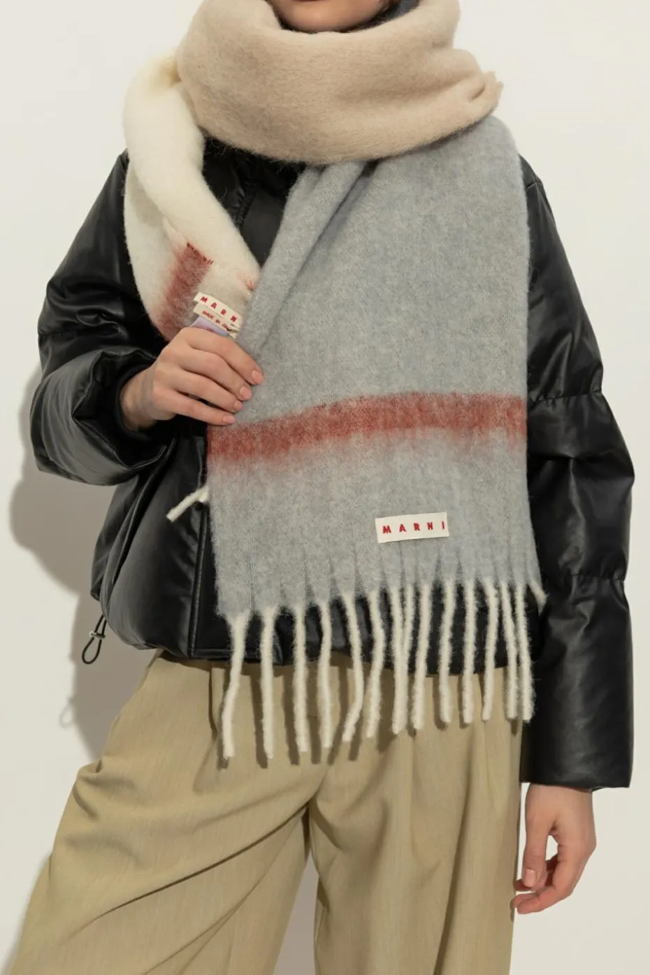Marni BLUE Scarf with logo