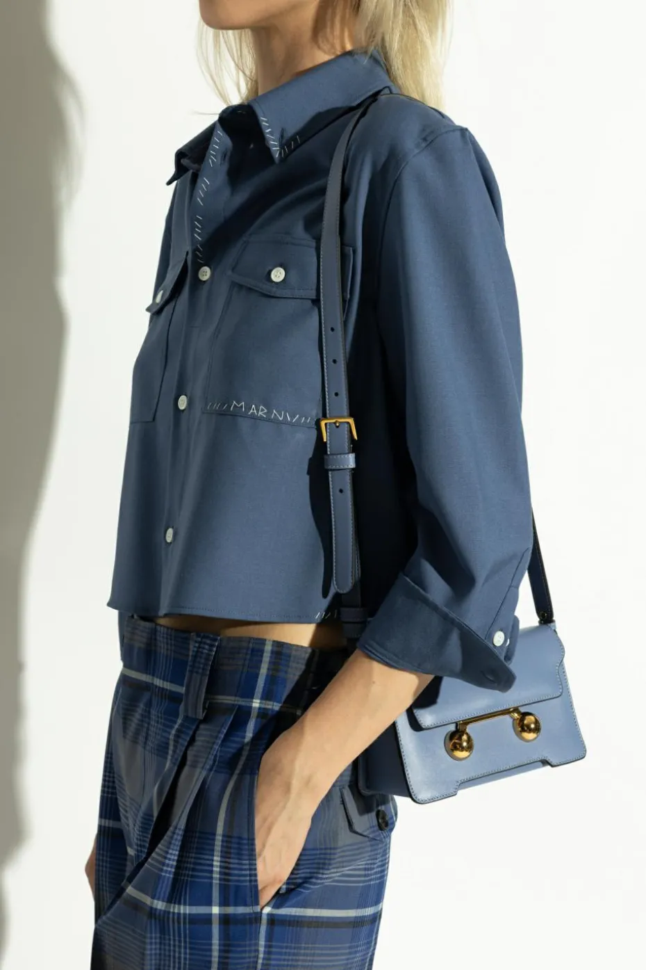 Marni BLUE Shoulder bag Trunkaroo Mini