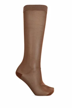 Marni BROWN Knee-high socks with logo