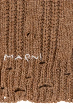 Marni BROWN Scarf with logo