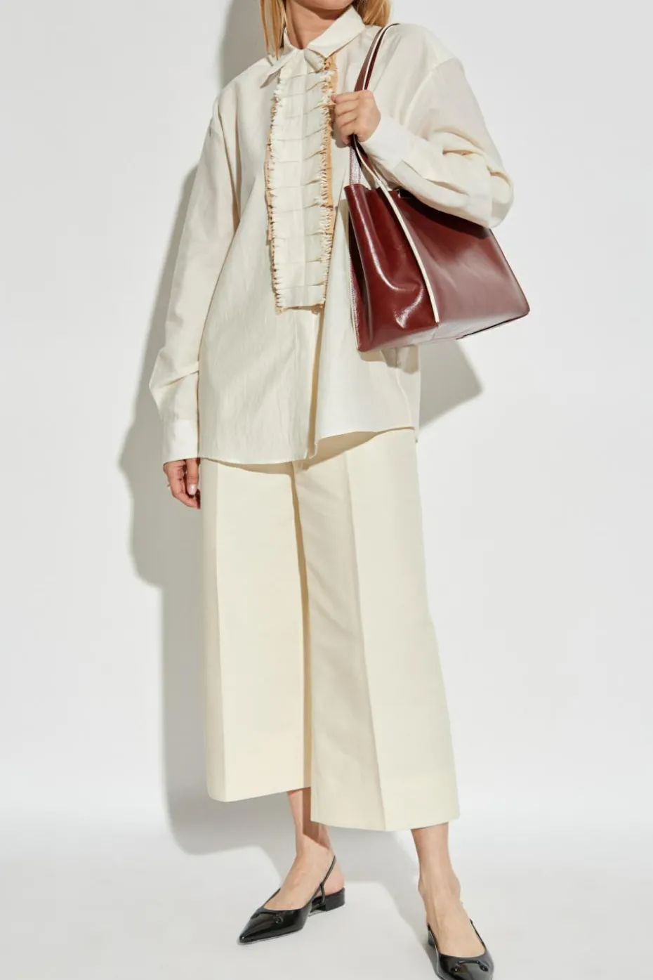Marni cream Creased trousers