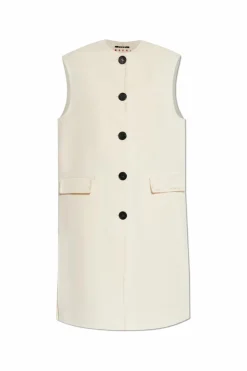 Marni cream Vest with decorative stitching