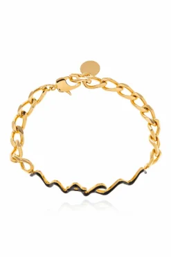 Marni GOLD Brass bracelet with logo