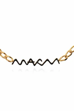 Marni GOLD Brass necklace with logo