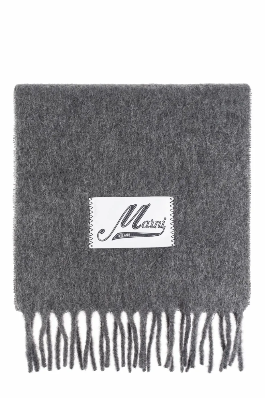 Marni GREY Wool scarf with logo