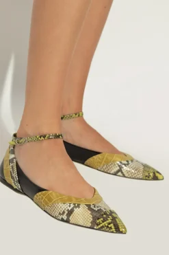 Marni MULTICOLOUR Ballet flats with snake skin motif