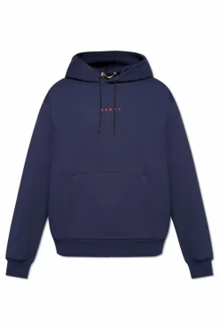 Marni NAVY BLUE Hoodie with logo