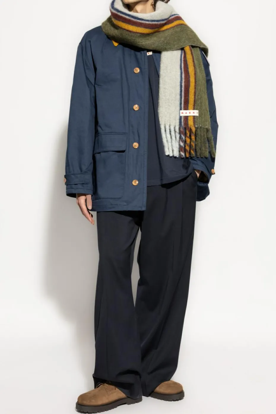 Marni NAVY BLUE Jacket with collar