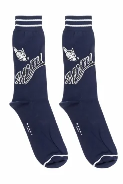 Marni NAVY BLUE Socks with logo