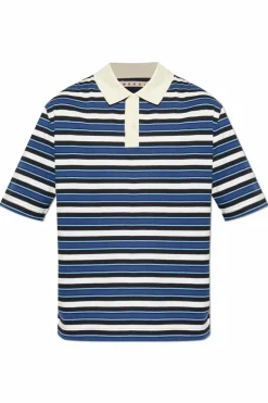 Marni NAVY BLUE Striped pattern polo