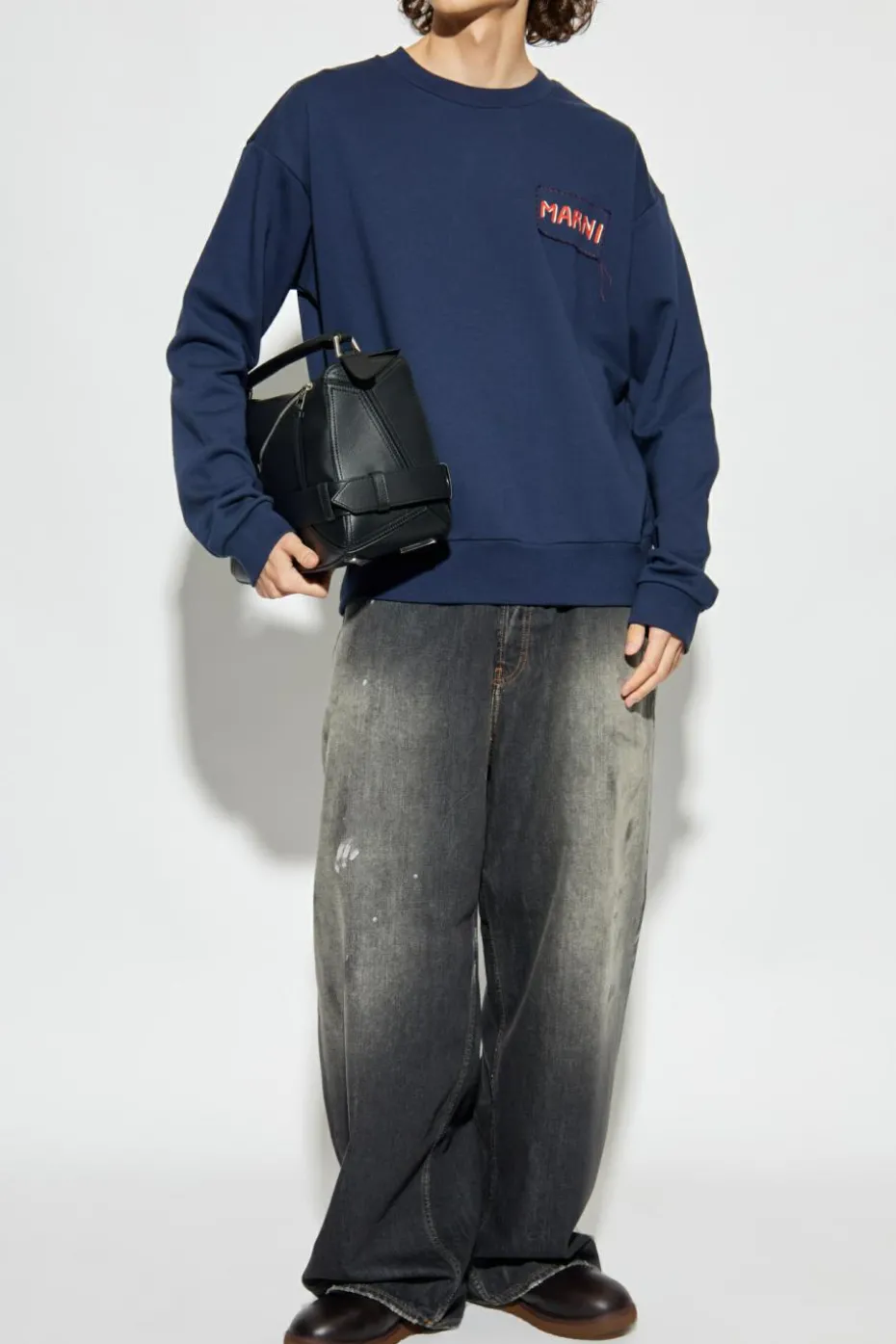 Marni NAVY BLUE Sweatshirt with logo