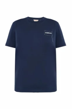 Marni NAVY BLUE T-shirt with logo