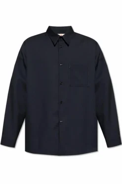 Marni NAVY BLUE Wool shirt