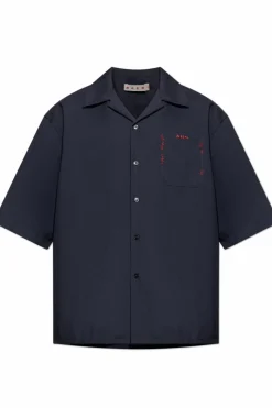Marni NAVY BLUE Wool shirt
