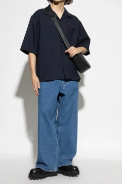 Marni NAVY BLUE Wool shirt