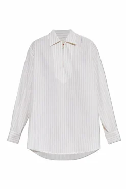 Marni WHITE Oversize top with striped pattern