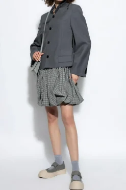 Marni WHITE Short plaid skirt