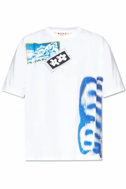 Marni WHITE T-shirt with a pattern