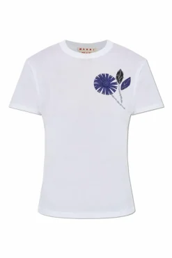 Marni WHITE T-shirt with applique