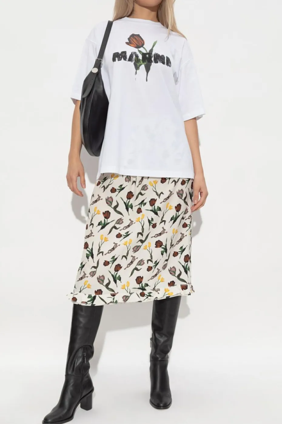 Marni WHITE T-shirt with logo