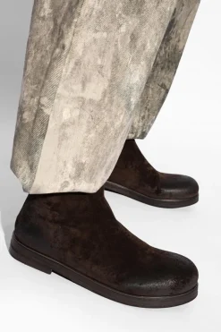 Marsell BROWN Leather ankle boots 'Zucca Zeppa'