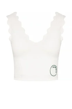 Marysia WHITE Cropped top with logo