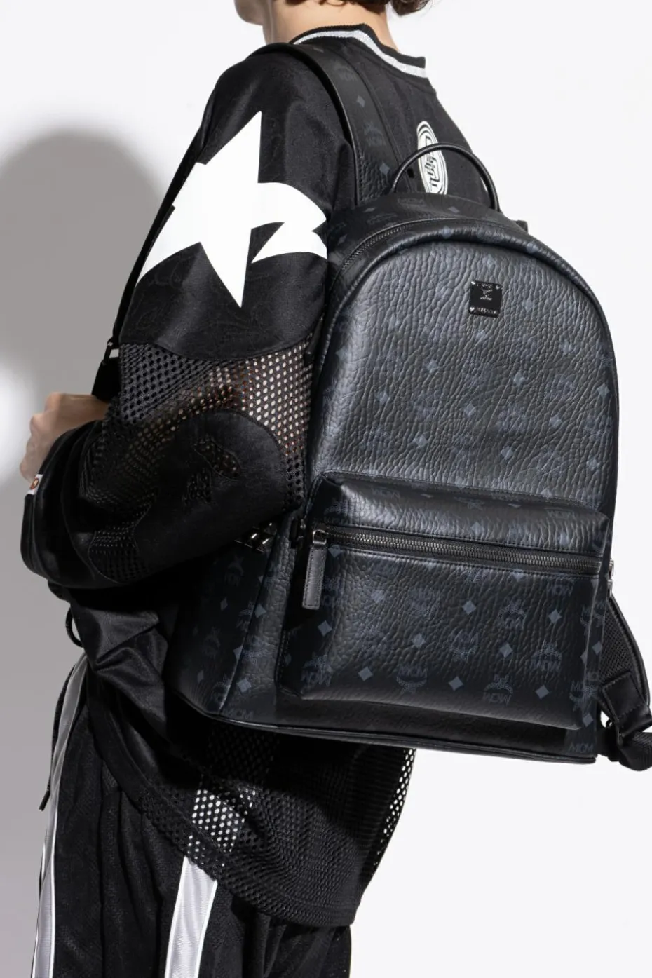 MCM BLACK Backpack with logo