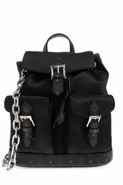 MCM BLACK Backpack with pockets