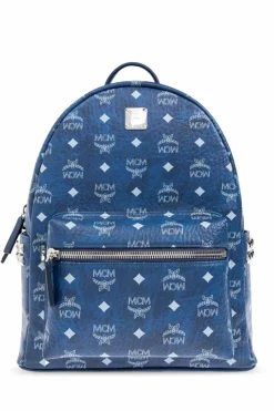 MCM BLUE Backpack with logo