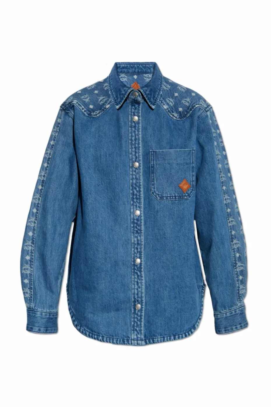MCM BLUE Denim shirt with monogram