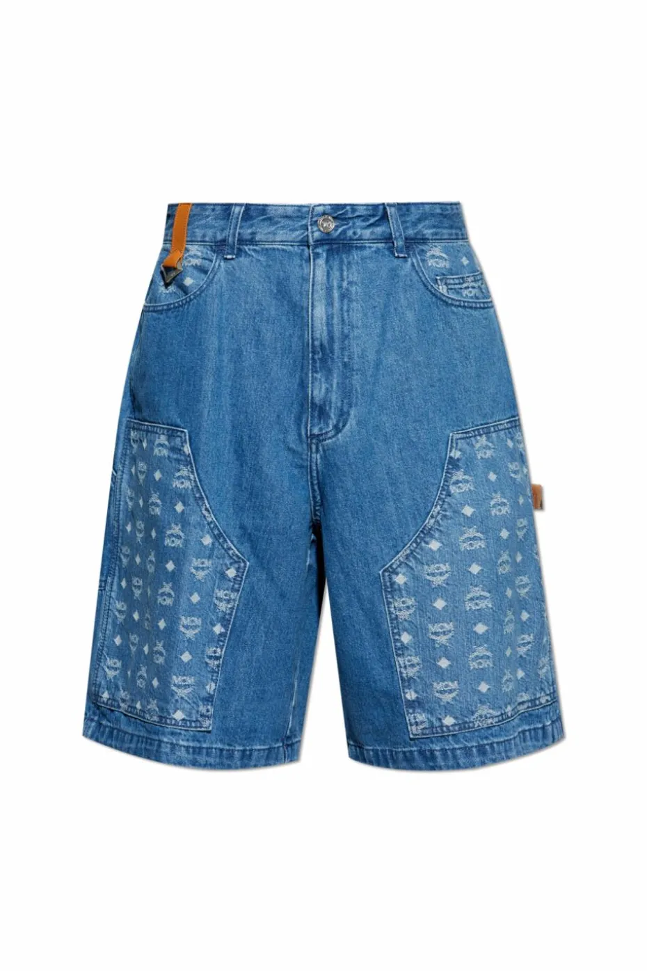 MCM BLUE Denim shorts with monogram