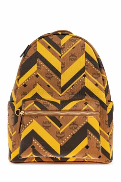 MCM BROWN Backpack with decorative studs