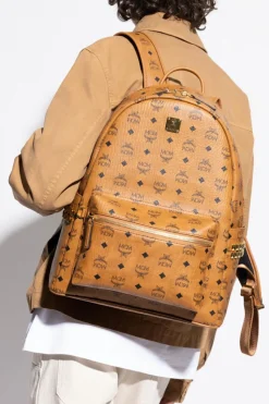 MCM BROWN Backpack with logo