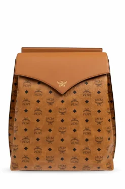 MCM BROWN Backpack with Visetos print