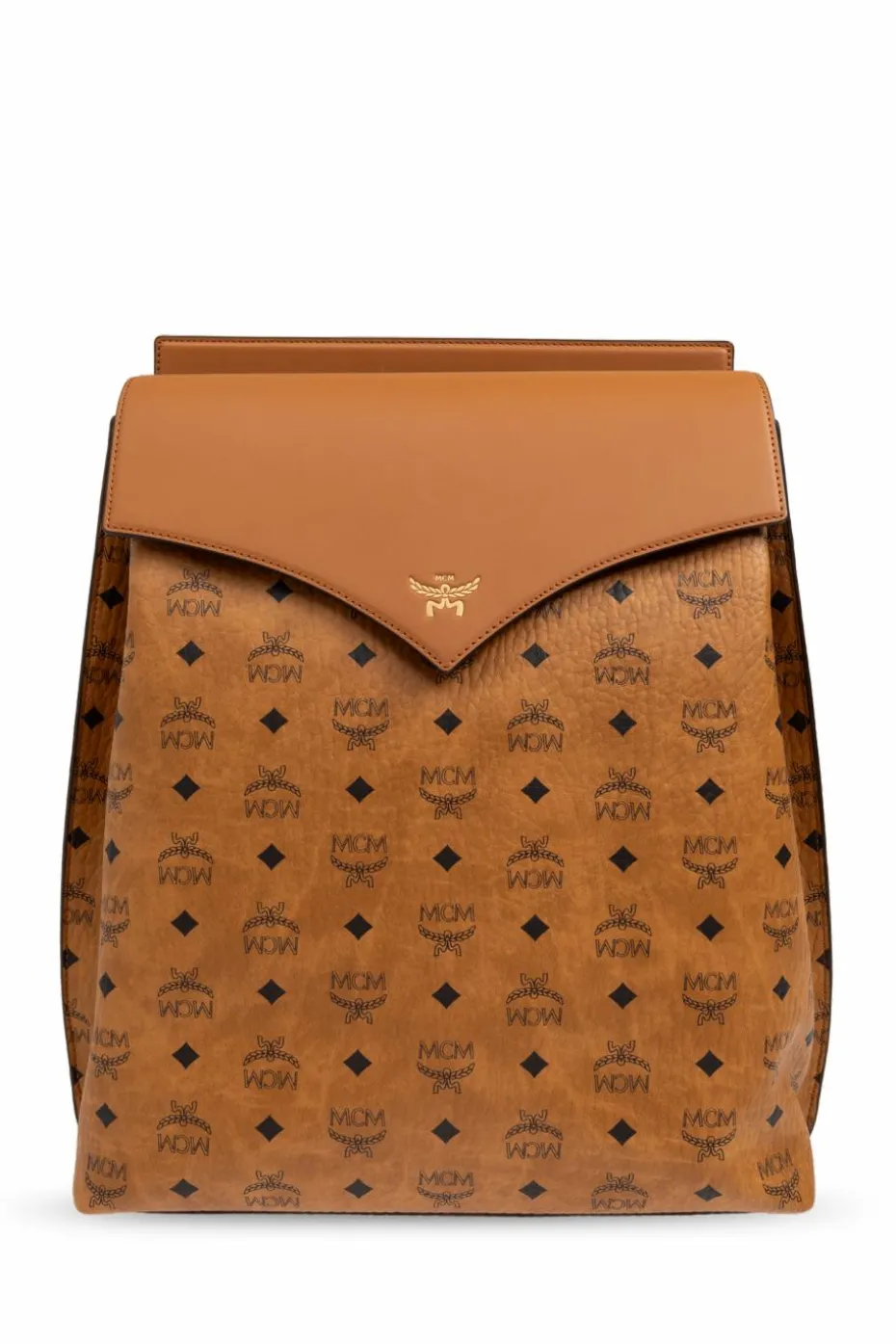 MCM BROWN Backpack with Visetos print