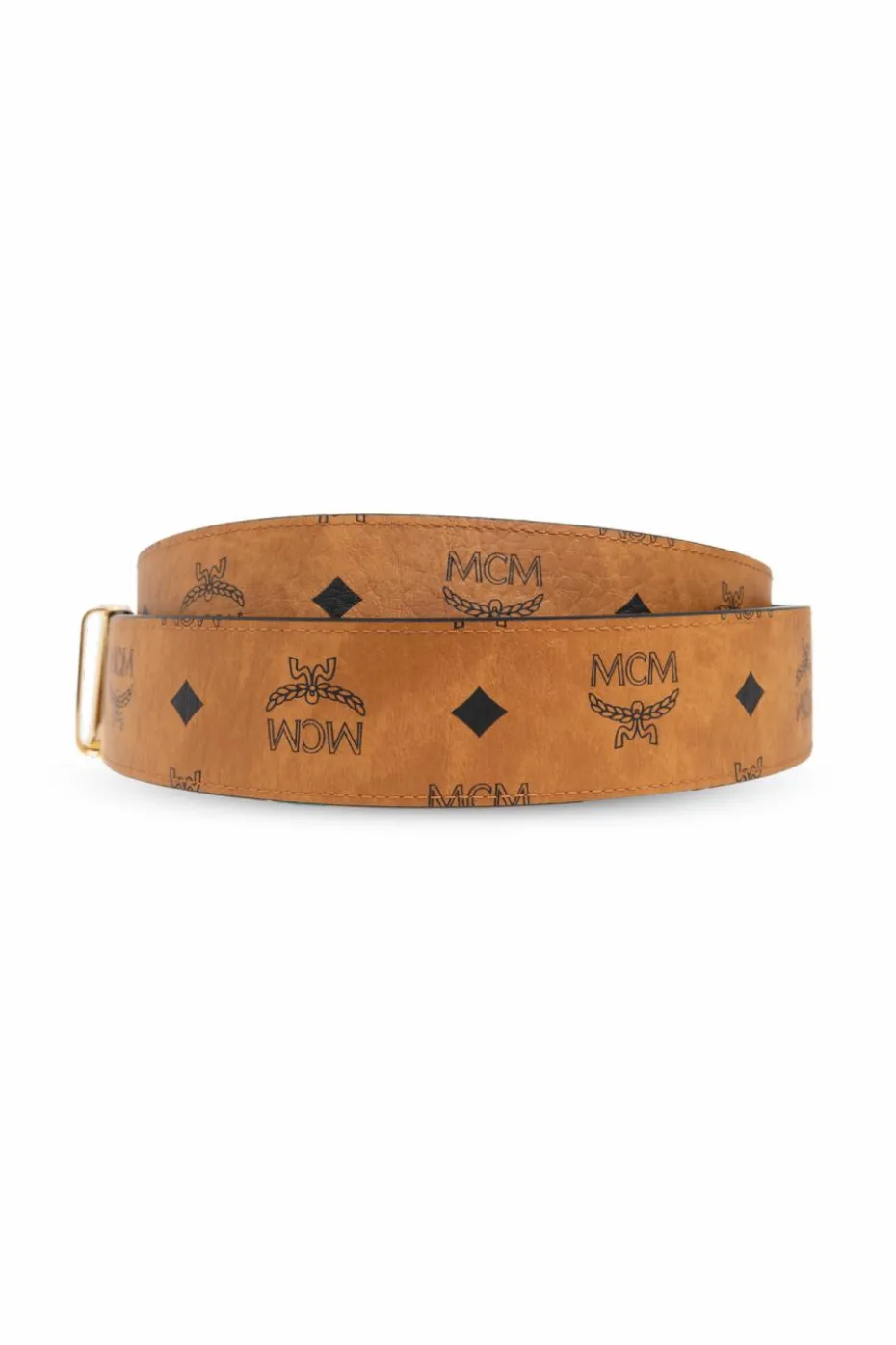 MCM BROWN Belt with logo