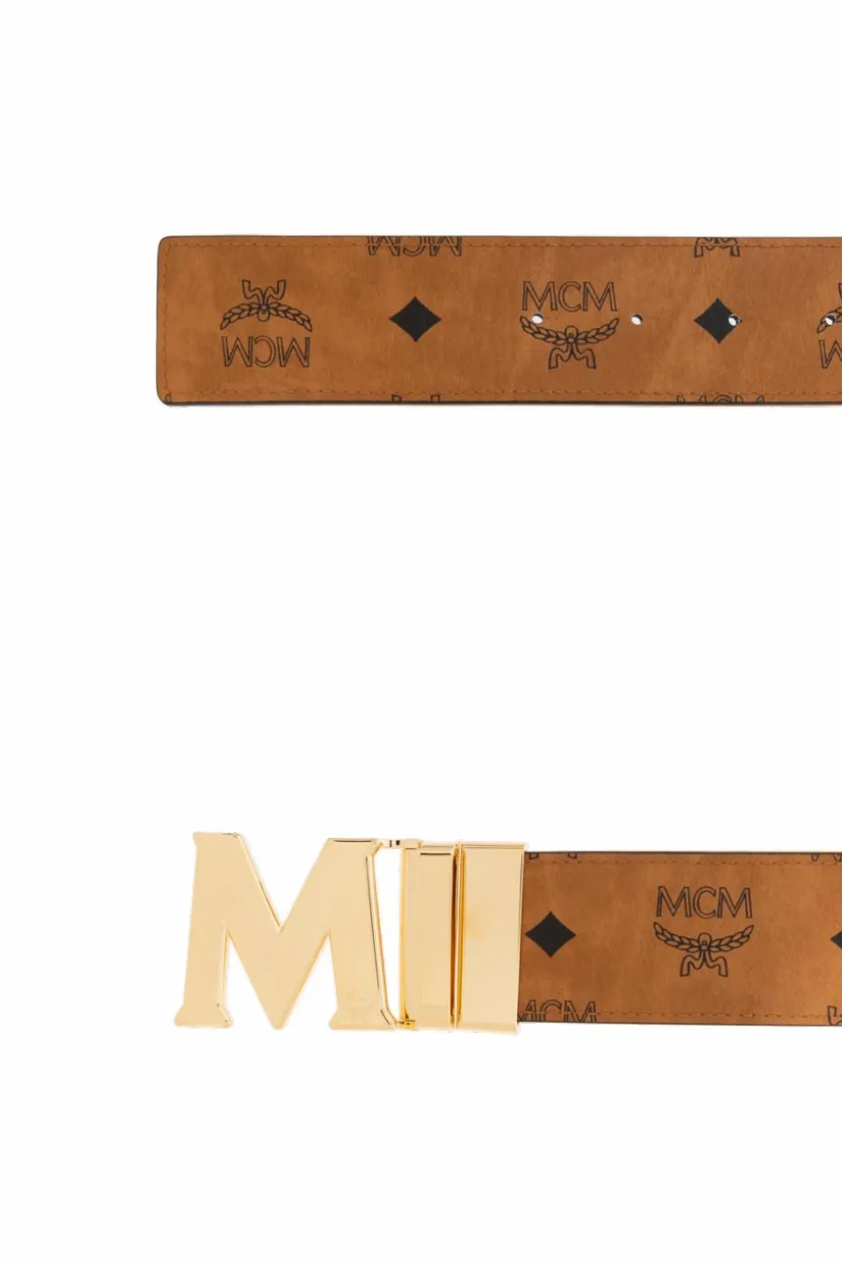MCM BROWN Belt with logo
