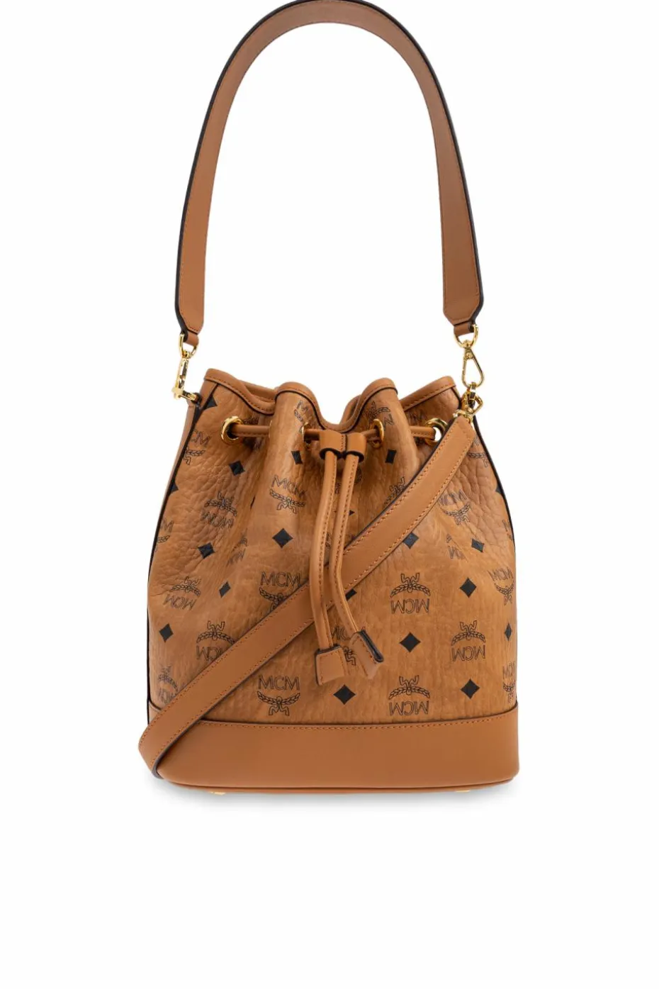 MCM BROWN Dessau bucket shoulder bag