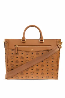 MCM BROWN "Diamond Large" shopper bag