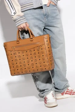 MCM BROWN "Diamond Large" shopper bag