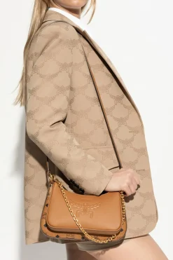 MCM BROWN Double Shoulder Bag