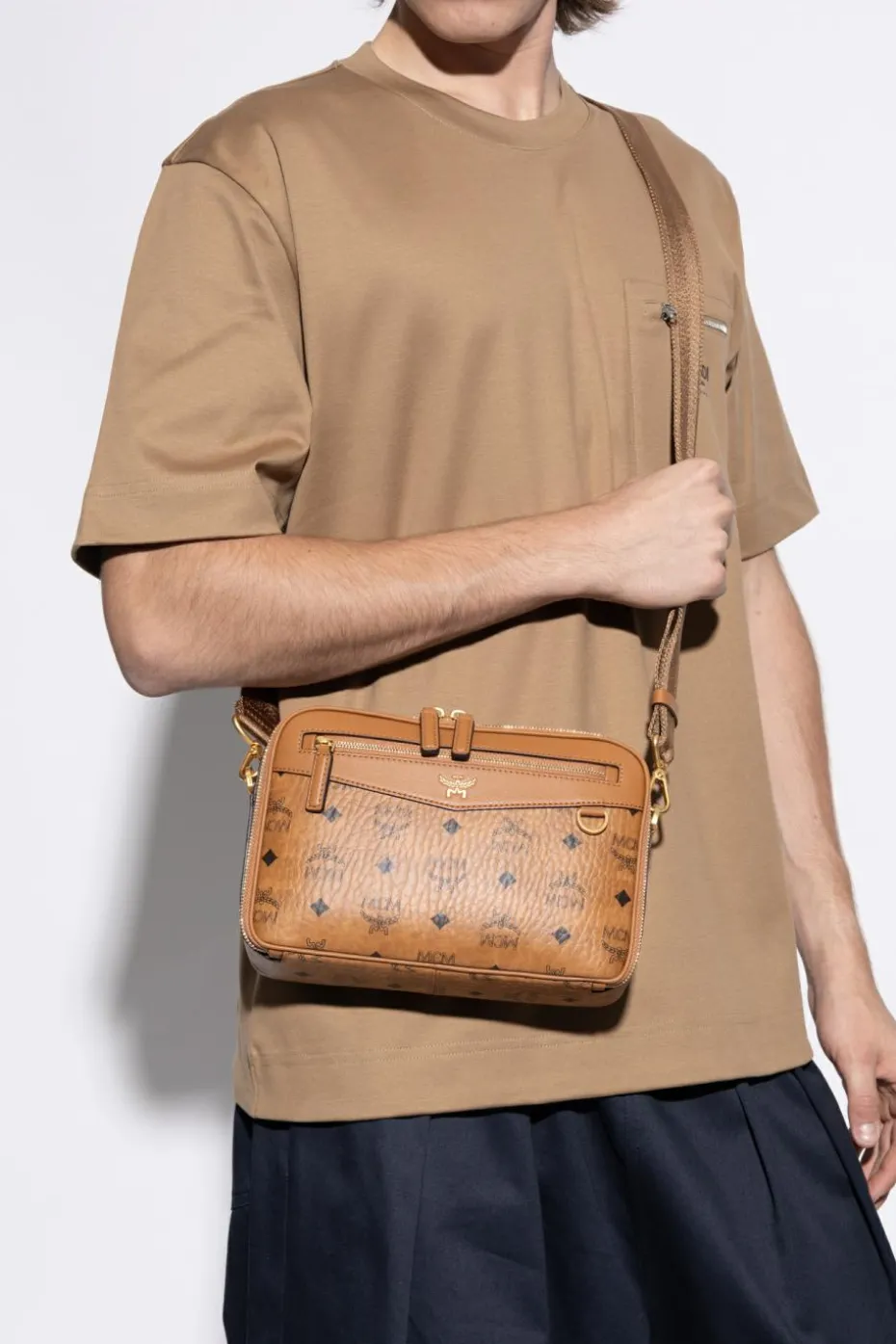 MCM BROWN Shoulder bag with monogram
