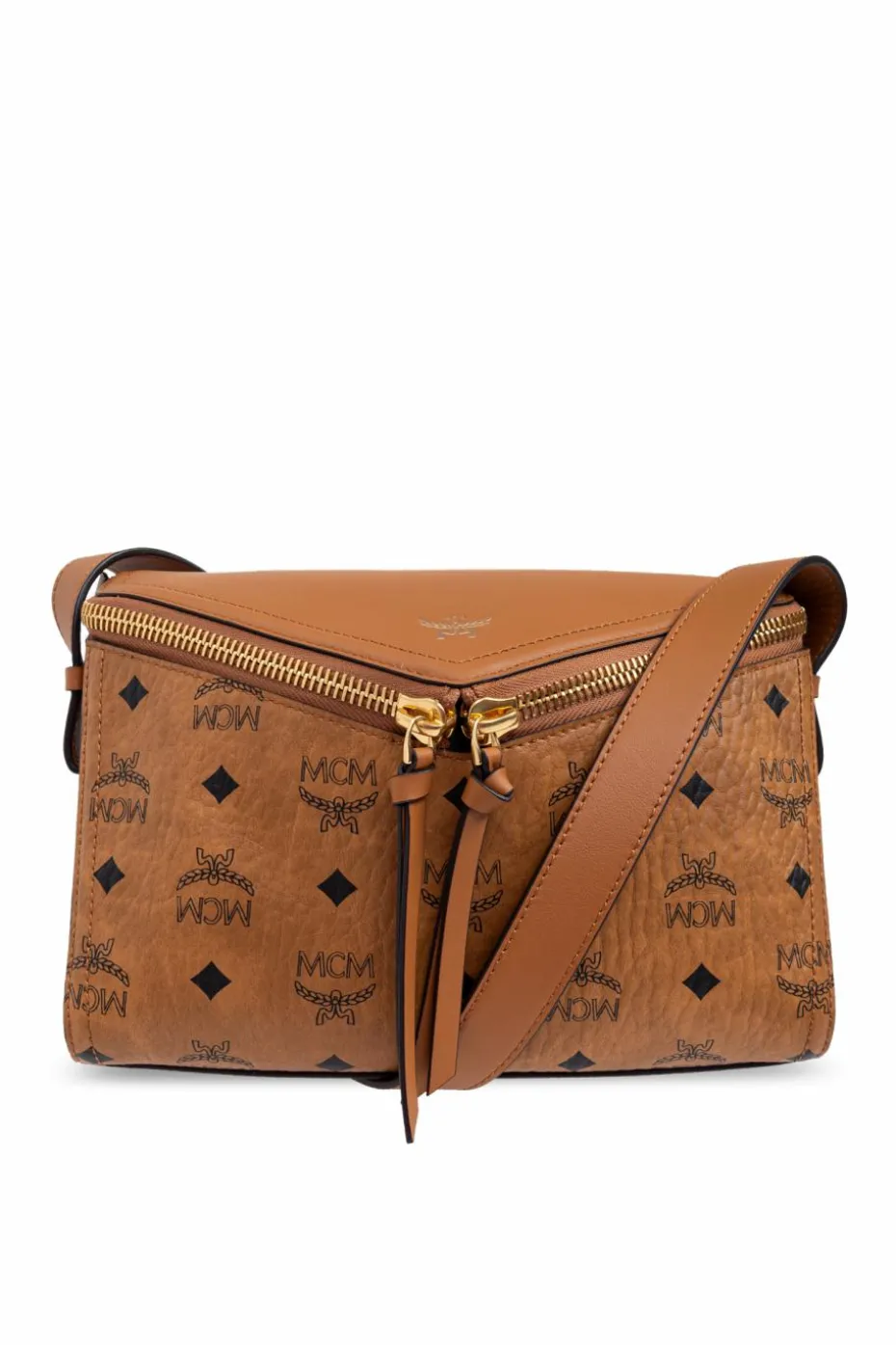 MCM BROWN Shoulder bag with Visetos print