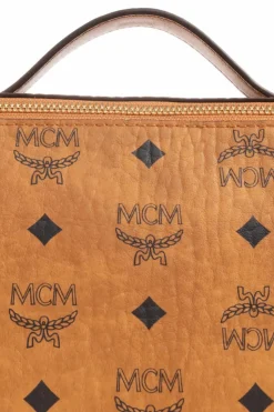 MCM BROWN Wash bag with monogram