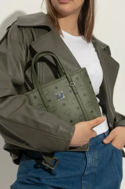 MCM GREEN Handbag with "Visetos" print