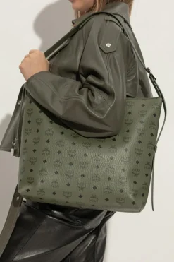 MCM GREEN Shoulder bag `Aren Large`