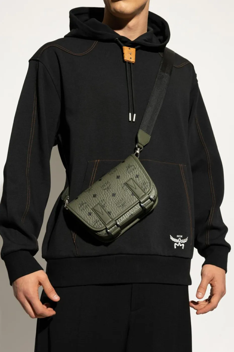 MCM GREEN Shoulder bag with logo