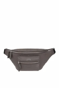 MCM GREY Leather belt bag