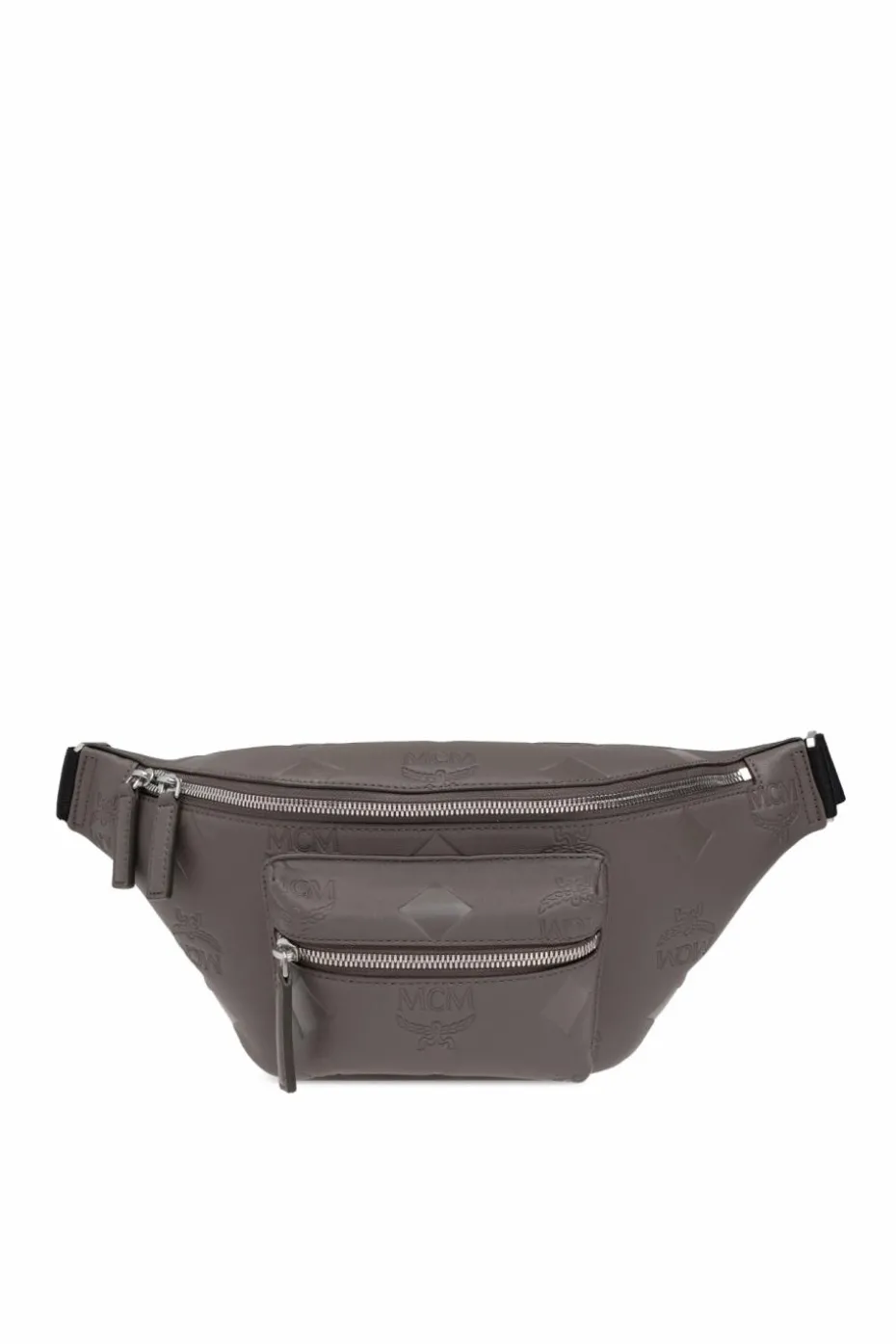 MCM GREY Leather belt bag