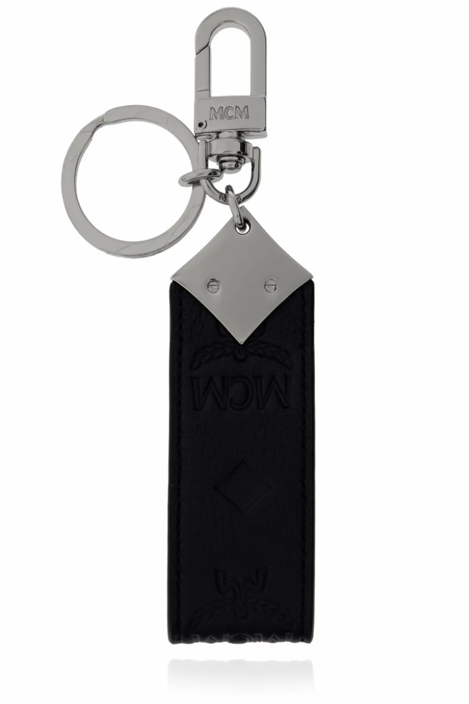 MCM NAVY BLUE Leather keychain
